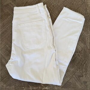 Frame Denim Cropped White Jeans